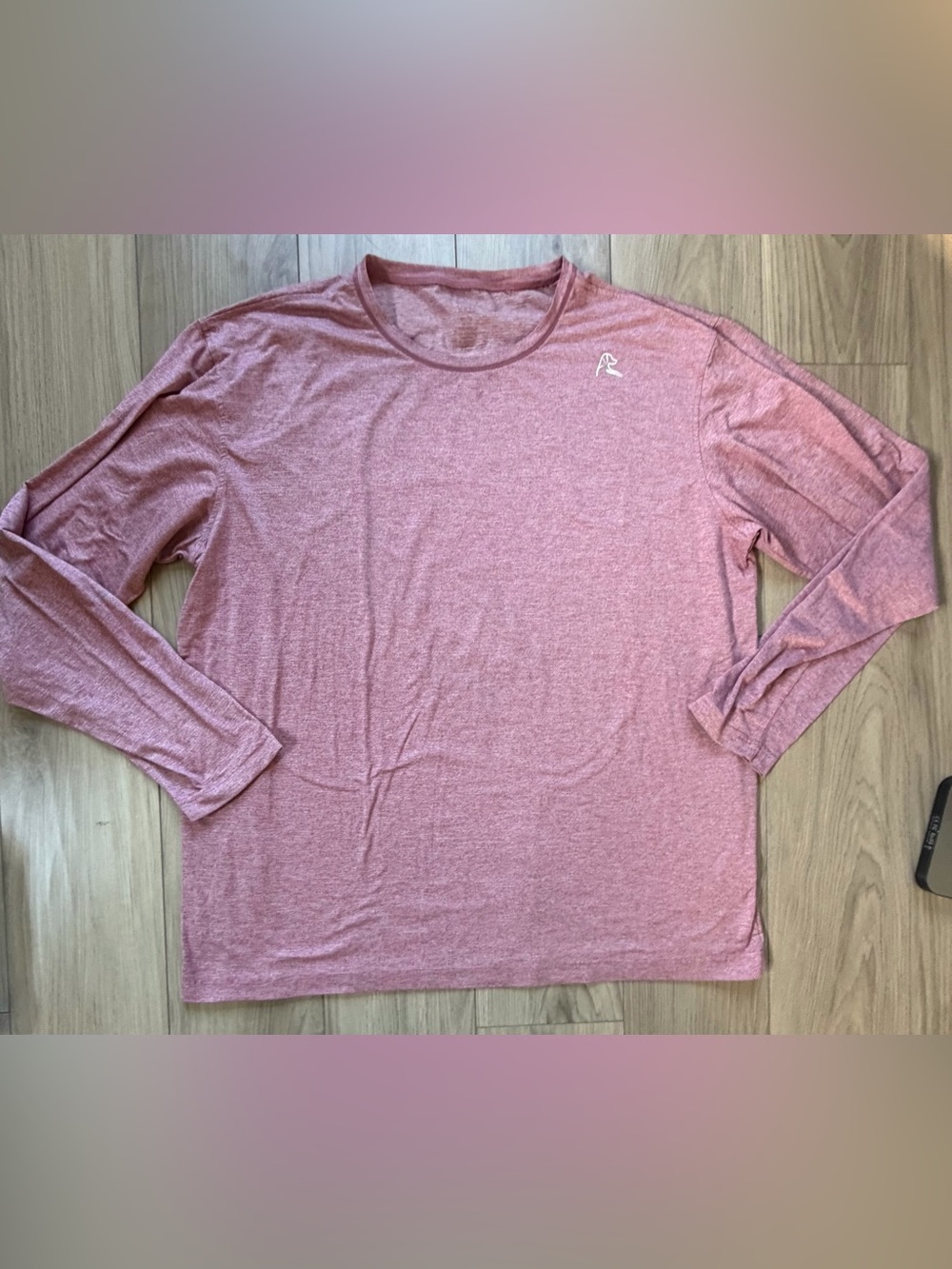 Rhoback Performance Logo Tee T-Shirt Men size XXL Heathered Red Long Sleeve